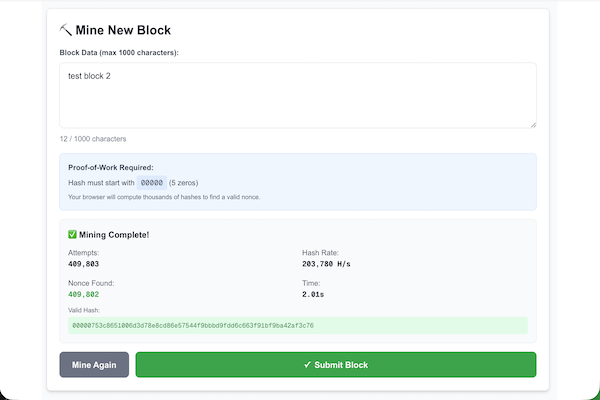 Blockchain Mining Simulator